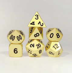 matte Gold with Black Numbers Basic Dragon Solid Metal Dice